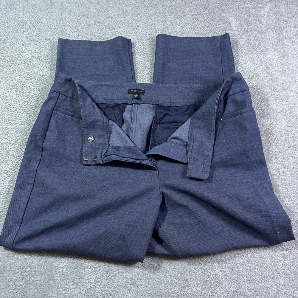 Ann Taylor Factory Women's‎ Blue Career Cropped Pants Size 12 Office Boss Lady